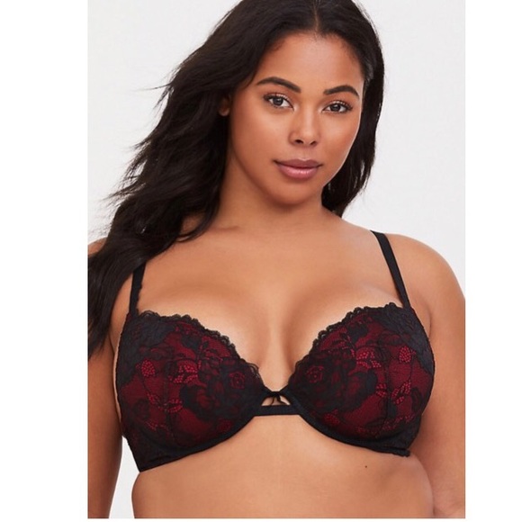 torrid Other - Torrid Boudoir Red Lace Push-Up Plunge Bra torrid Other - Torrid Boudoir Red Lace Push-Up Plunge Bra